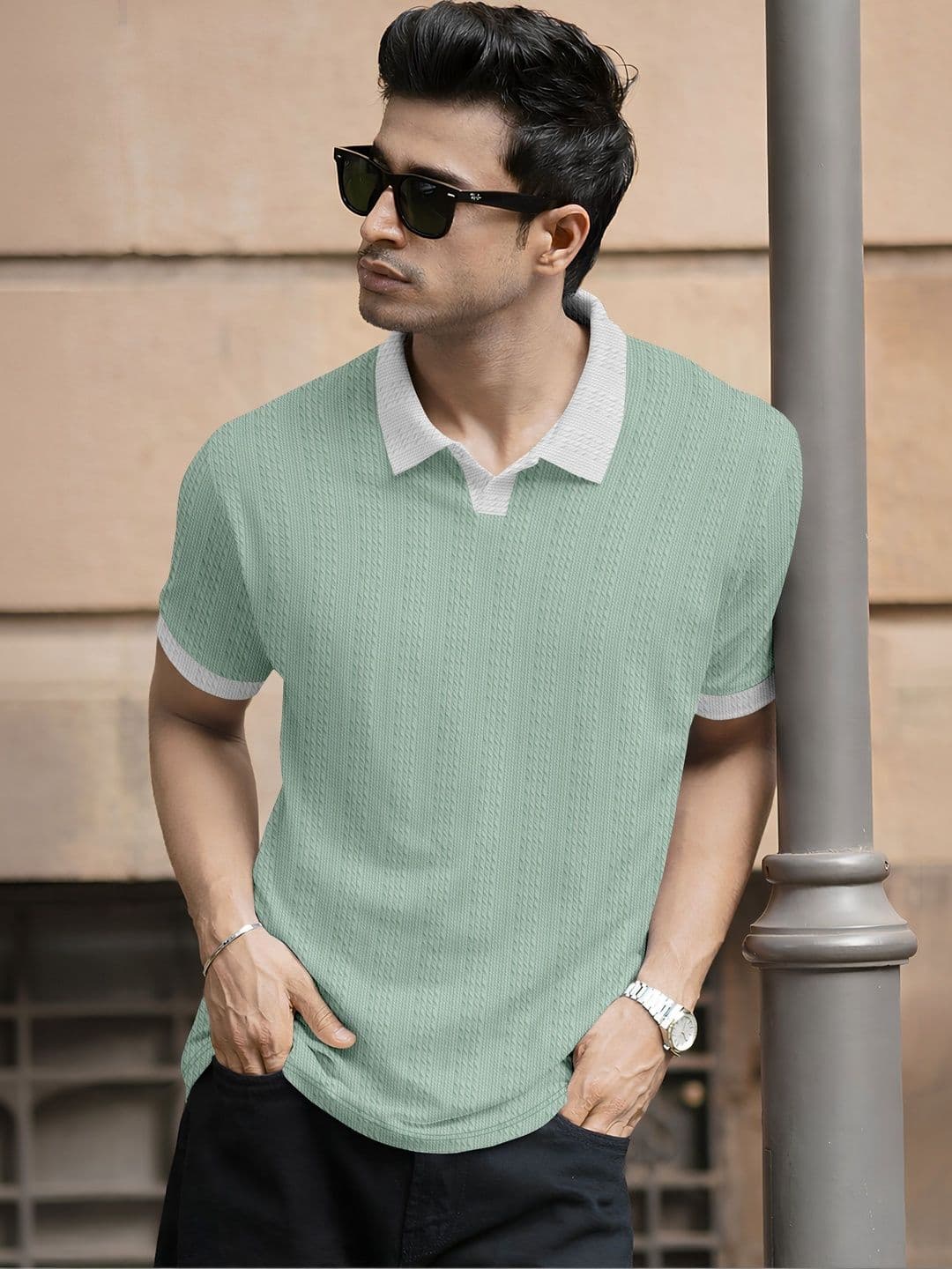 HERE&NOW Men Polo Collar T-shirt - view 1