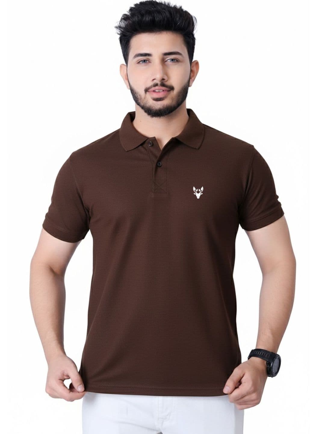HERE&NOW Men Brand Logo Polo Collar Dri-FIT T-shirt - view 1