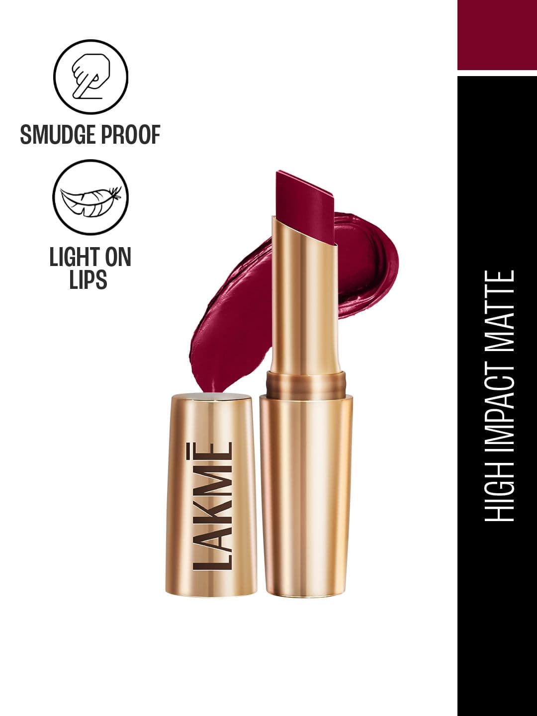 Lakme 9to5 Powerplay Priming Matte Lipstick With Vit E Lasts 16Hr 3.6g - MP6 Deep Wine - view 1