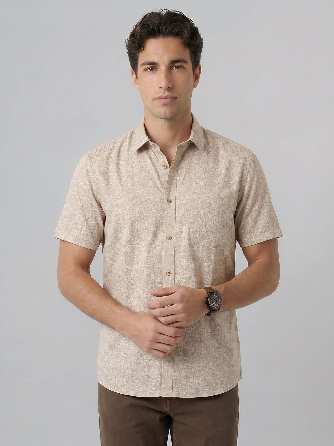 Indian Terrain Slim Fit Abstract Printed Casual Shirt - view 1