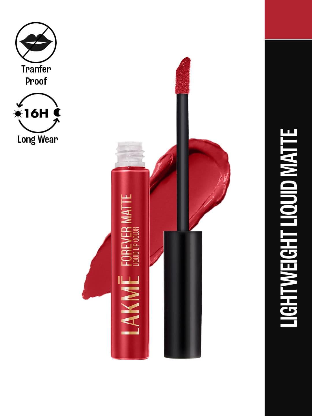 Lakme Forever Matte Lightweight & Transferproof 16Hr Liquid Lipstick 5.6ml - Red Carpet - view 1