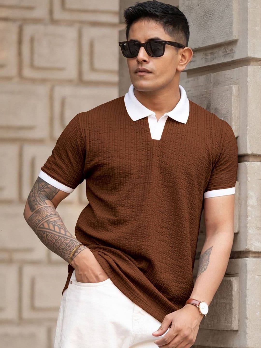 HERE&NOW Men Polo Collar T-shirt - view 1