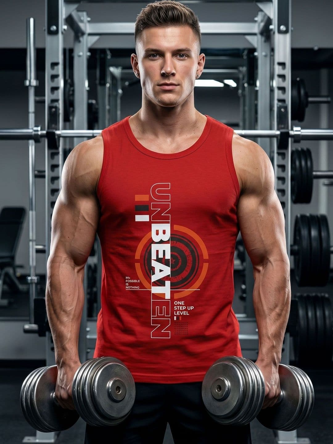 T.T. Printed Cotton Gym Vest - view 1