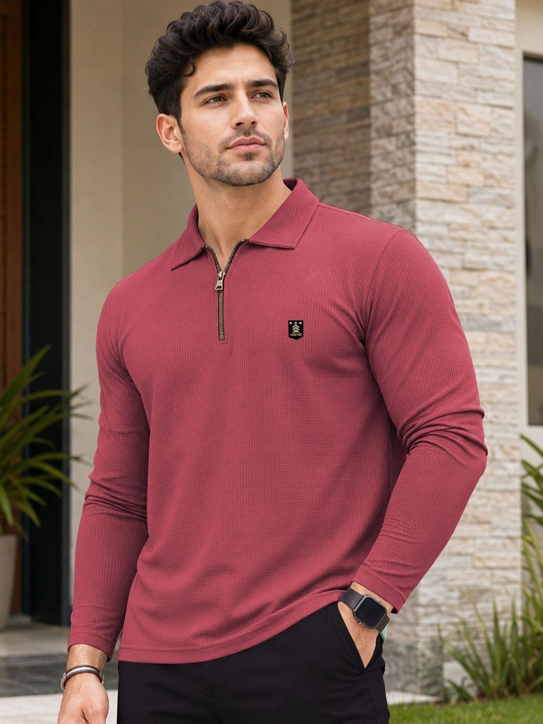 VeBNoR Men Solid Polo Collar T-shirt - view 1