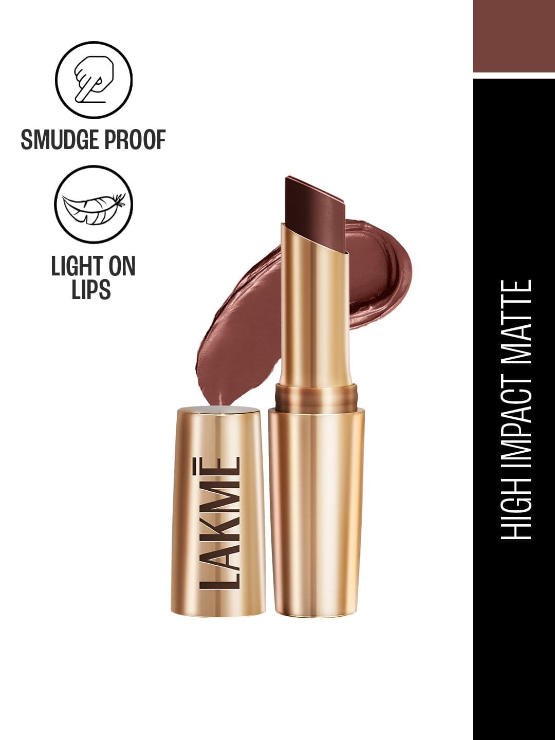 Lakme 9to5 Powerplay Priming Matte Lipstick With Vit E Lasts 16Hr 3.6g - Brown Walnut - view 1