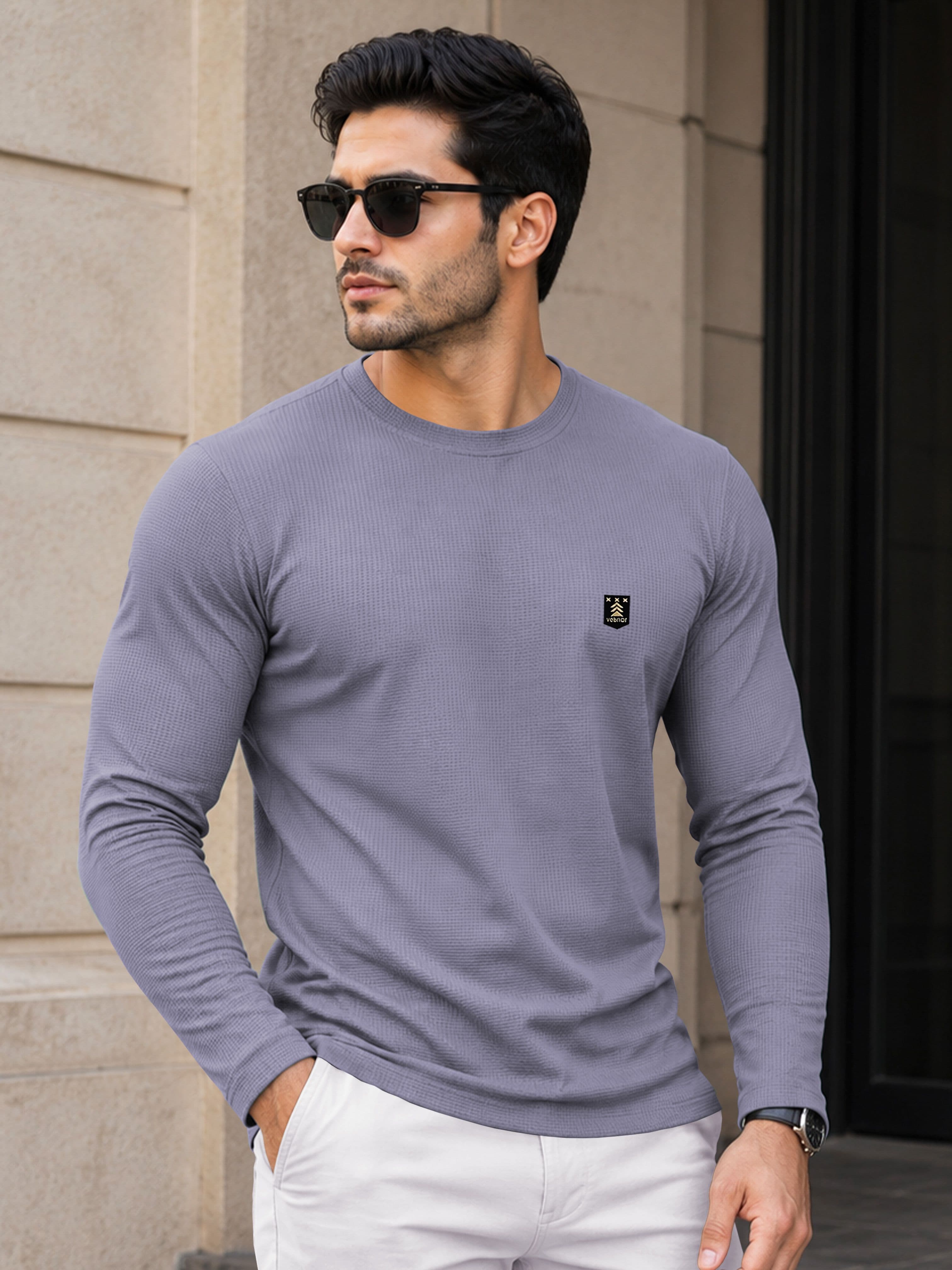 VeBNoR Men Self Design Round Neck T-shirt - view 1