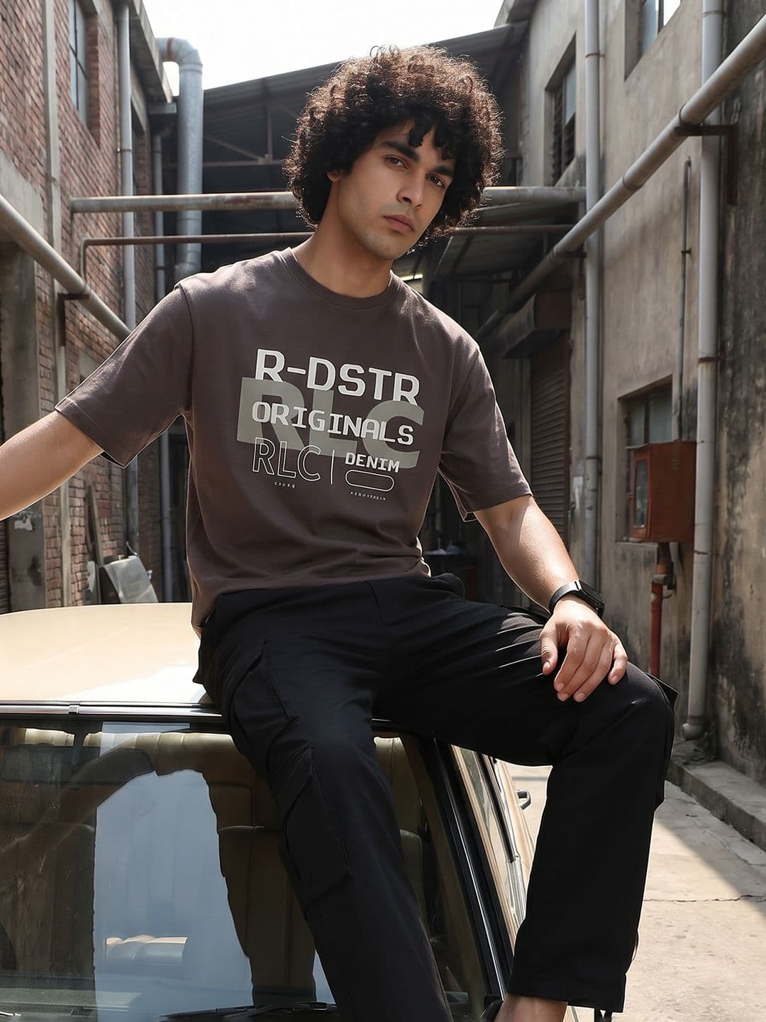 The Roadster Life Co. Relaxed Fit Printed Pure Cotton T-shirt - view 1