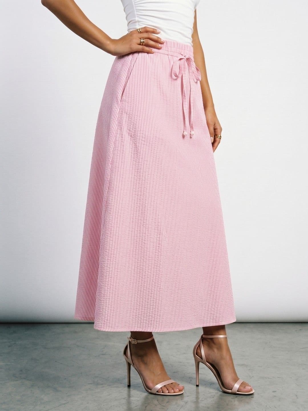 Phosphorus Striped A-Line Maxi Skirt - view 1