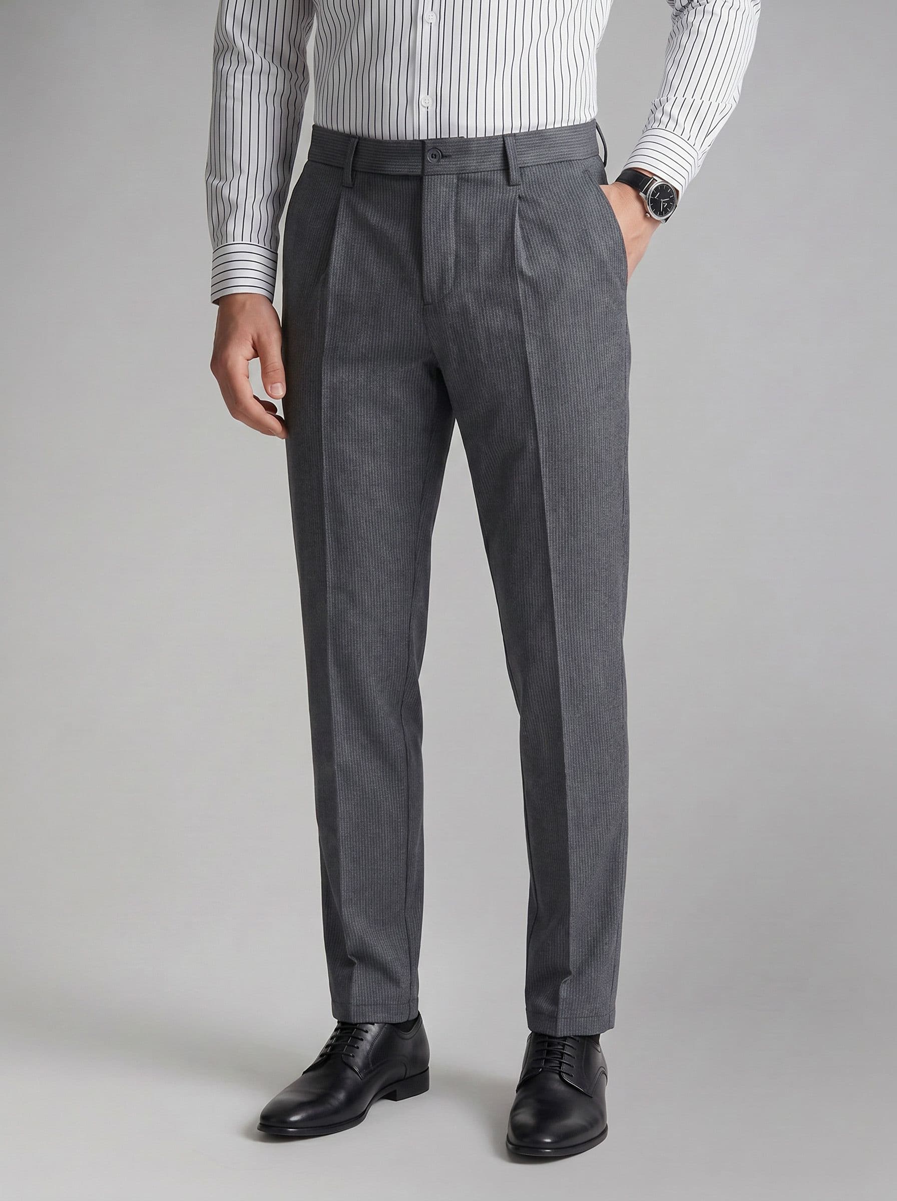 Allen Solly Men Striped Slim Fit Formal Trousers - view 1