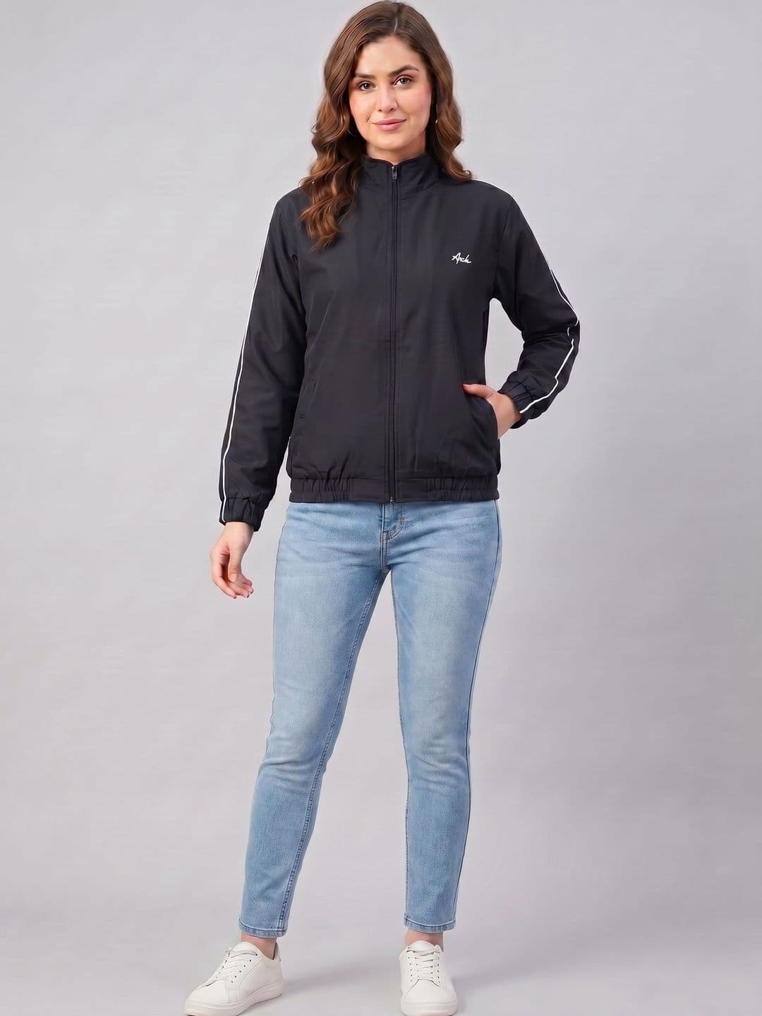 AWIBE Women Brand Logo Windcheater Sporty Jacket - view 1