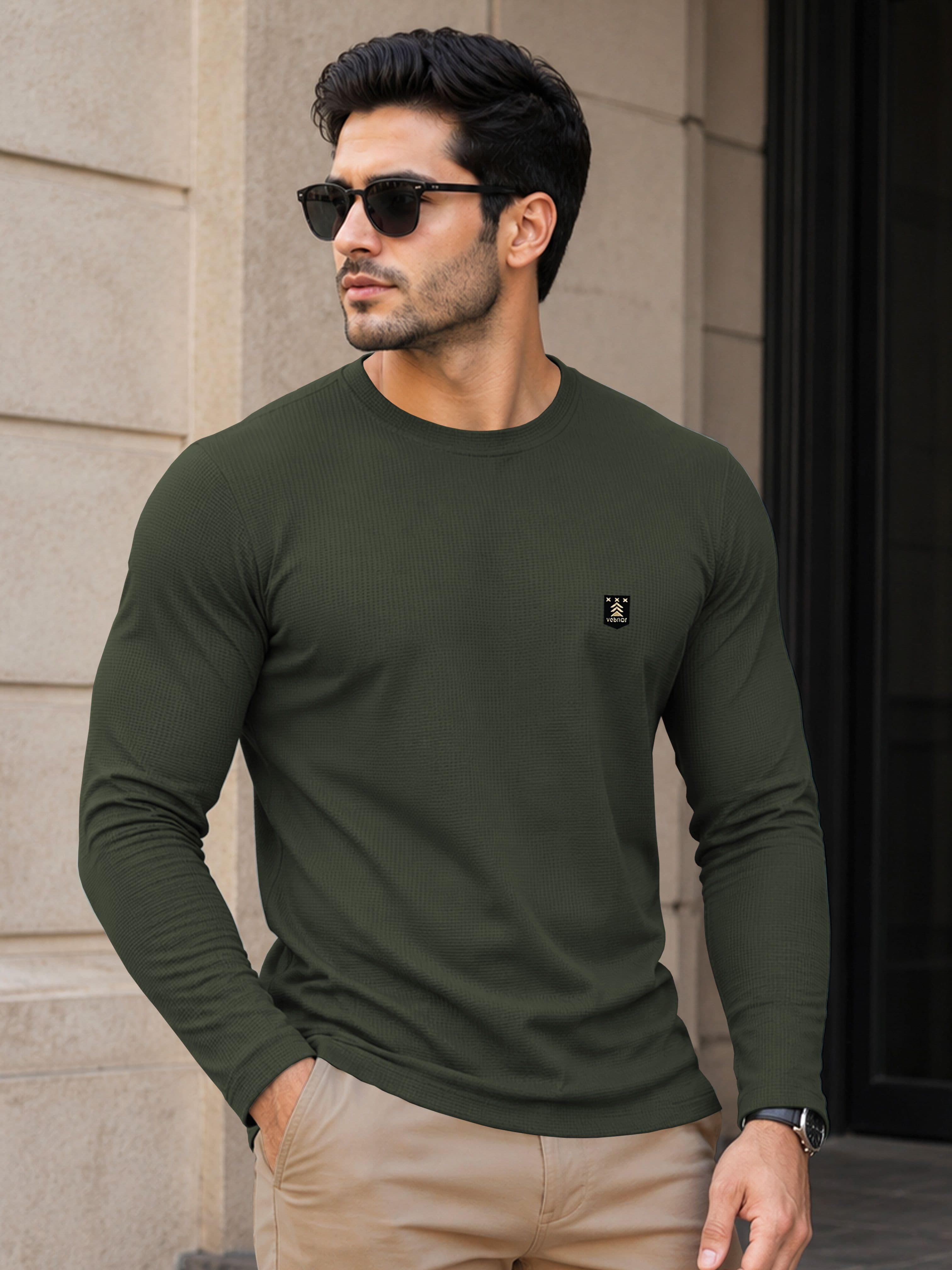 VeBNoR Men Self Design Round Neck Casual T-shirt - view 1