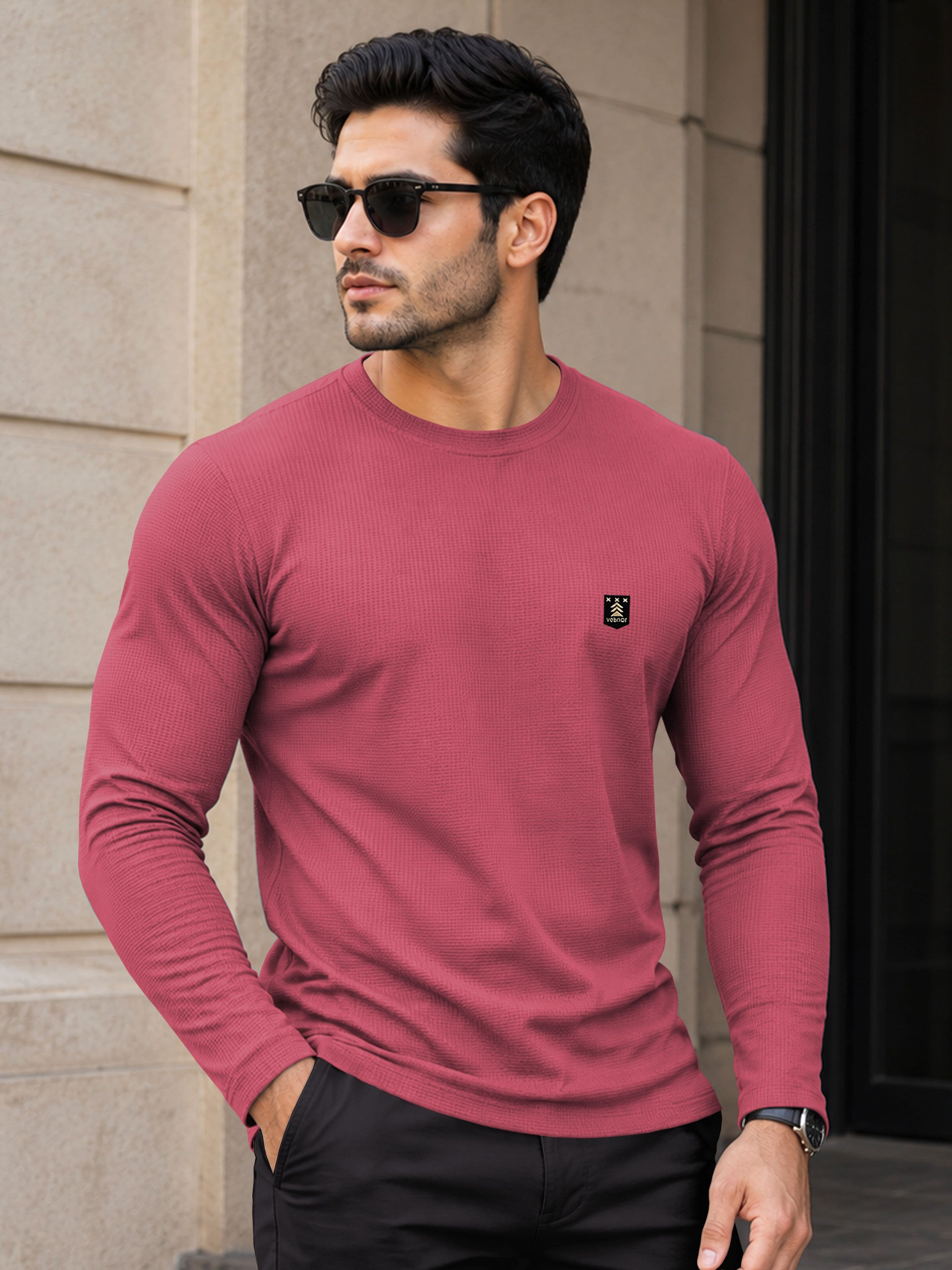 VeBNoR Men Self Design Round Neck T-shirt - view 1