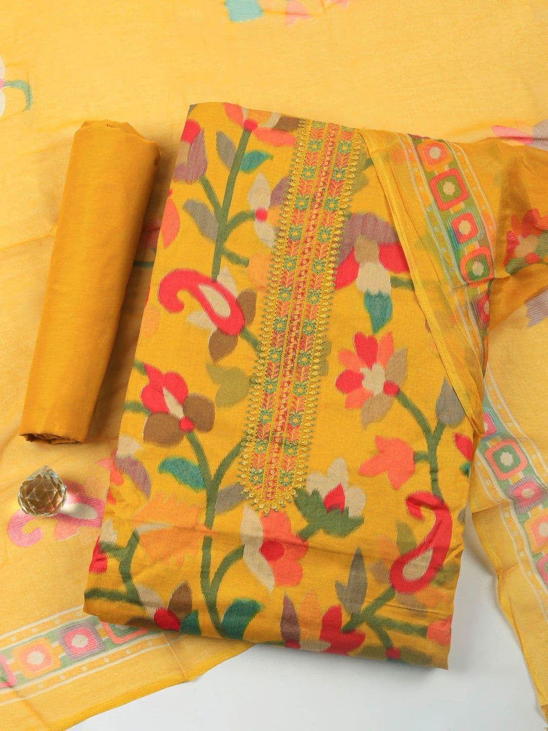 Meena Bazaar Printed Unstitched Dress Material - view 1