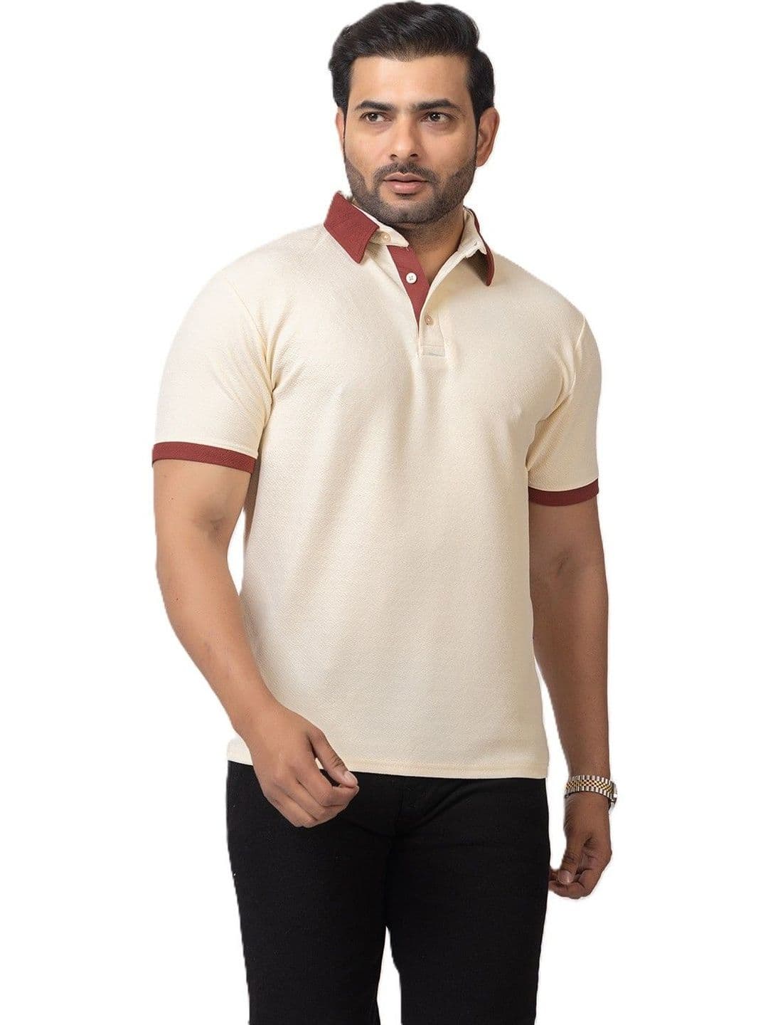 HANABY Cream Polo Collar T-shirt - view 1