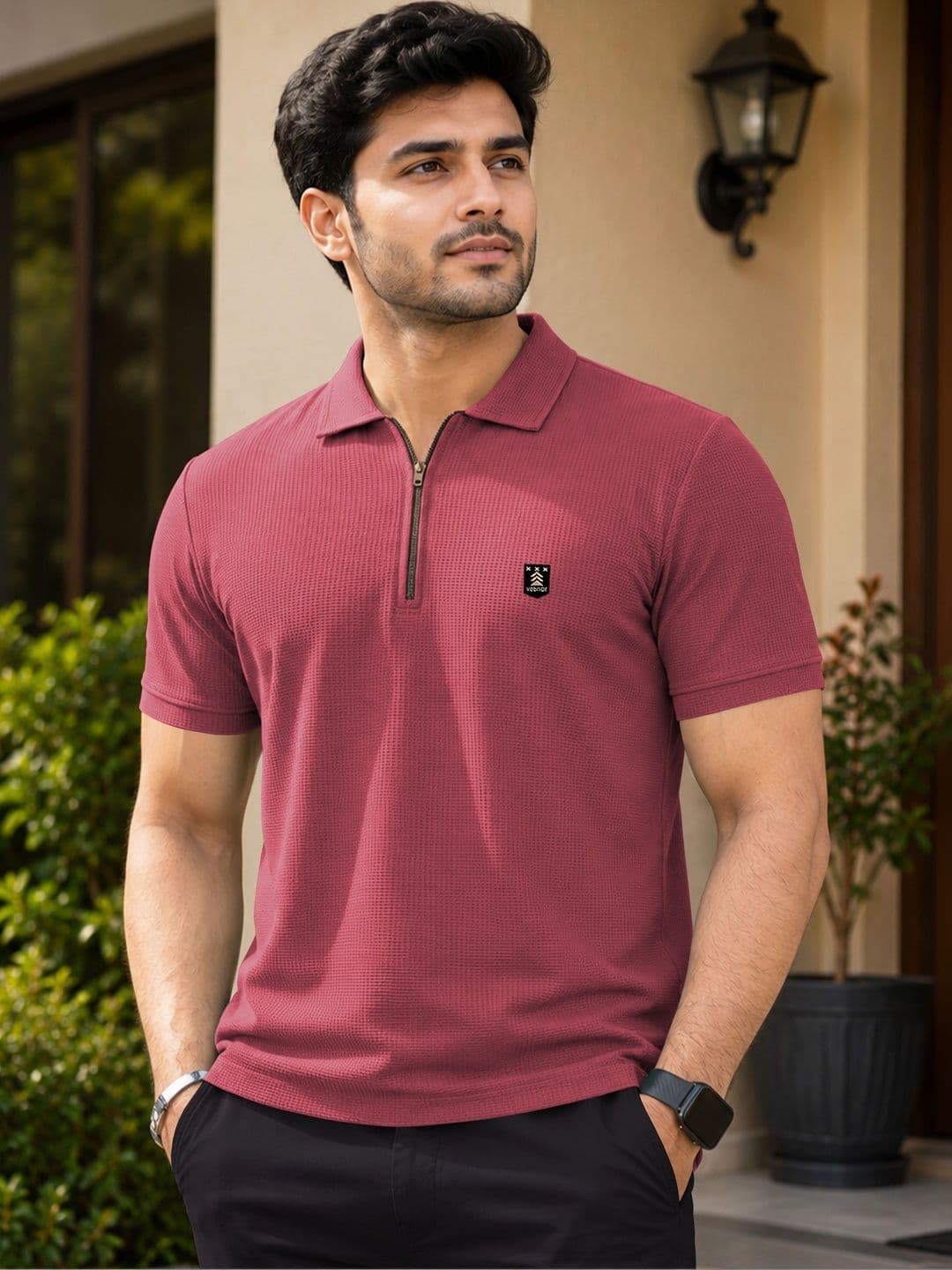 VeBNoR Men Polo Collar Pockets T-shirt - view 1