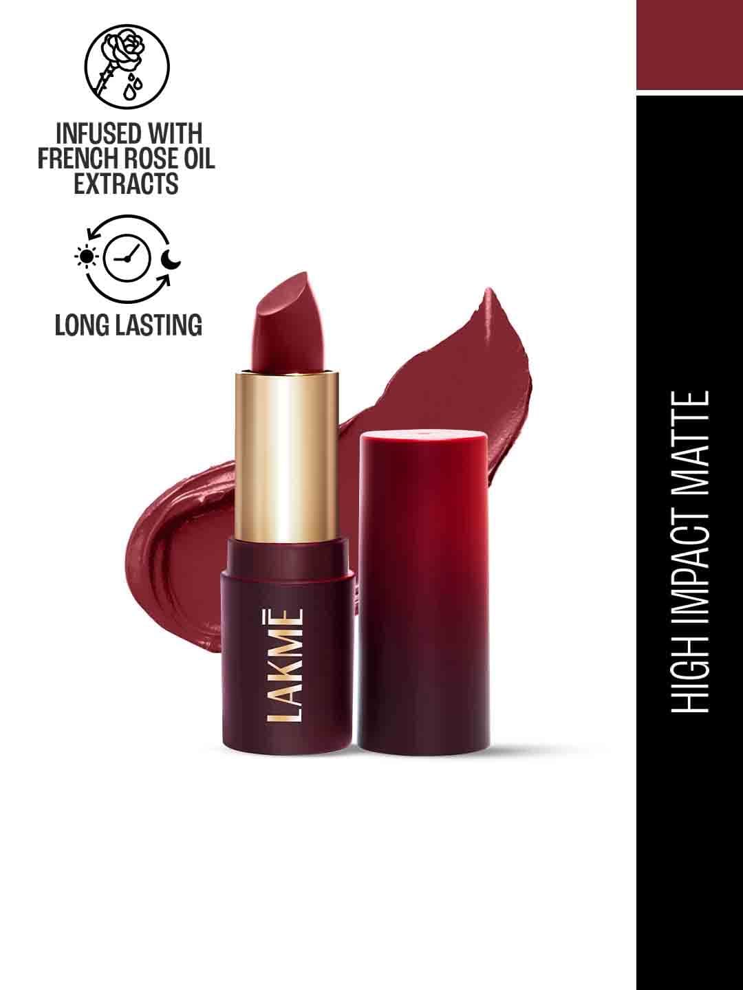 Lakme Cushion Matte Lipstick with French Rose Oil - Burgundy Bloom CB1 - view 1
