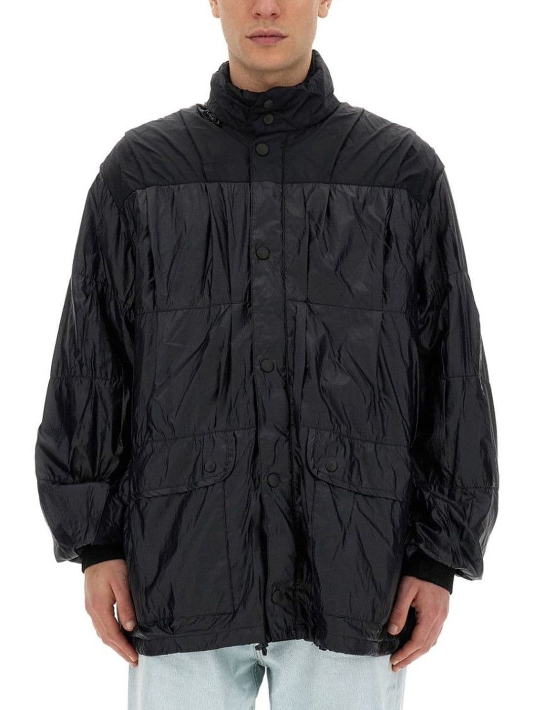 OUR LEGACY Black Solid Mock Collar Jacket - view 1