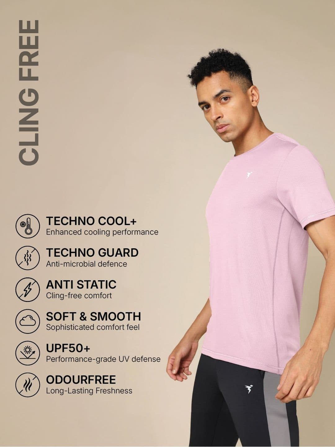 Technosport Men Antimicrobial Pockets Slim Fit T-shirt - view 1