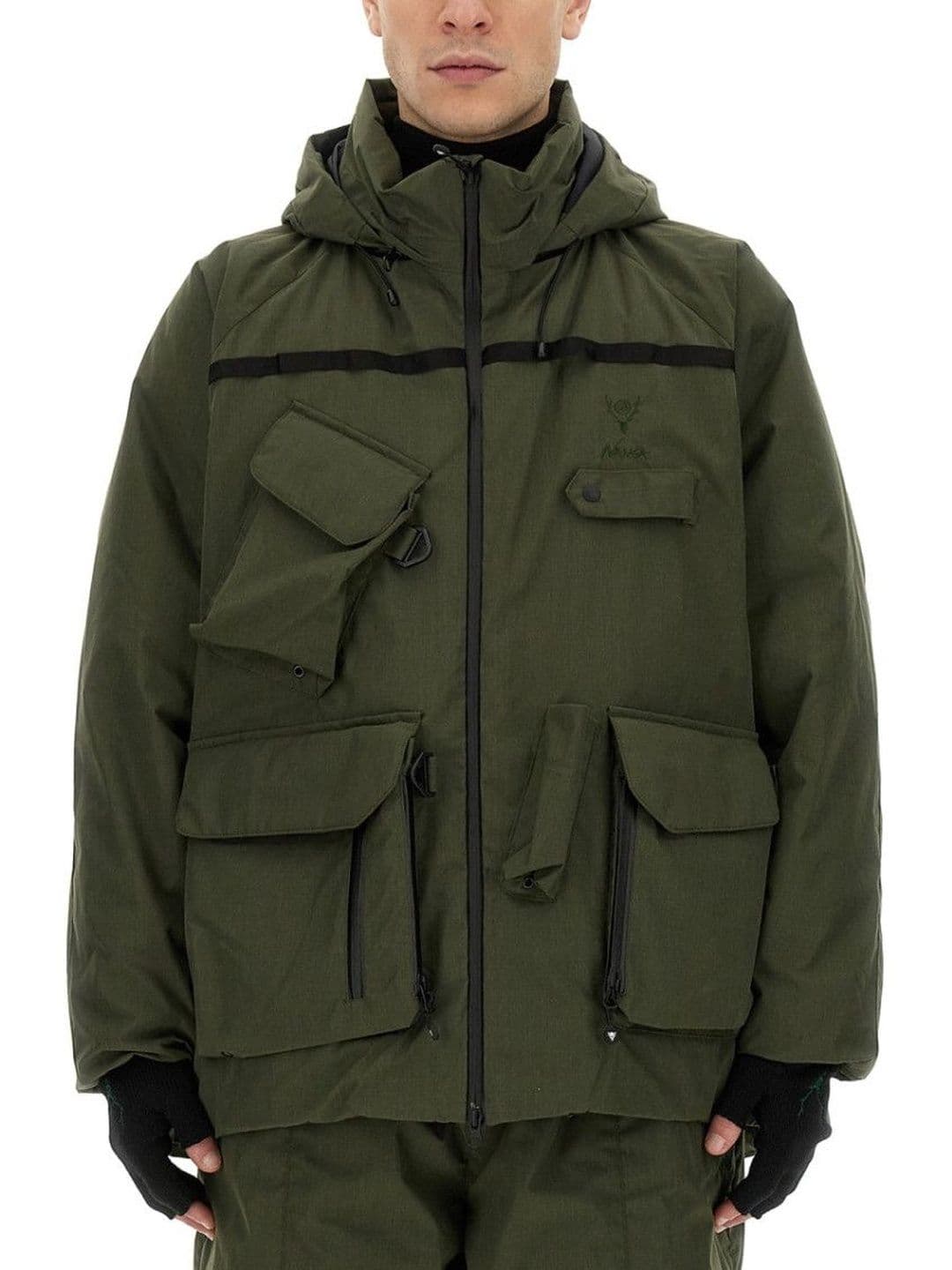 South2 West8 Green Solid Hood Jacket - view 1