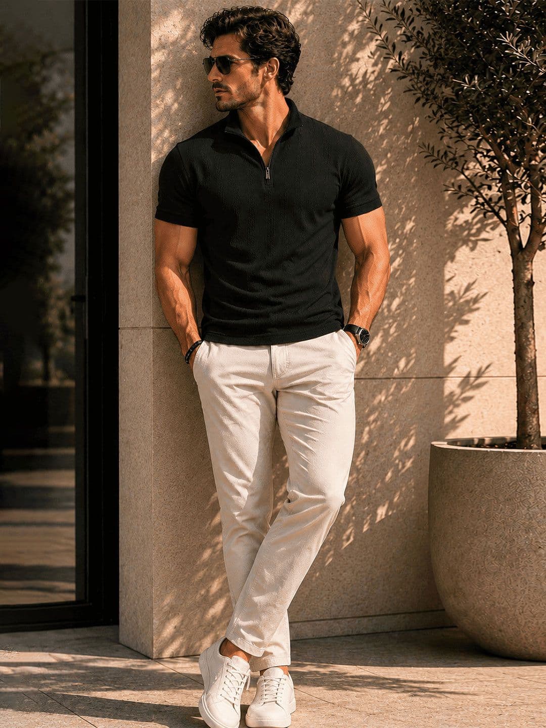 R.Code by The Roadster Life Co. Men Polo Collar T-shirt - view 1