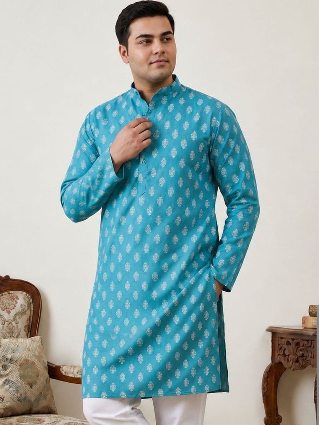 Jompers Men Ethnic Motifs Printed Kurta - view 1