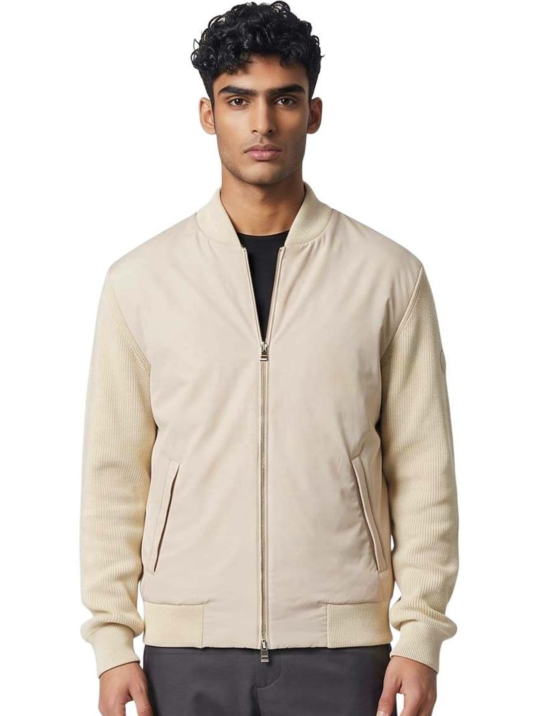 Hugo Boss Beige Mock Collar Jacket - view 1