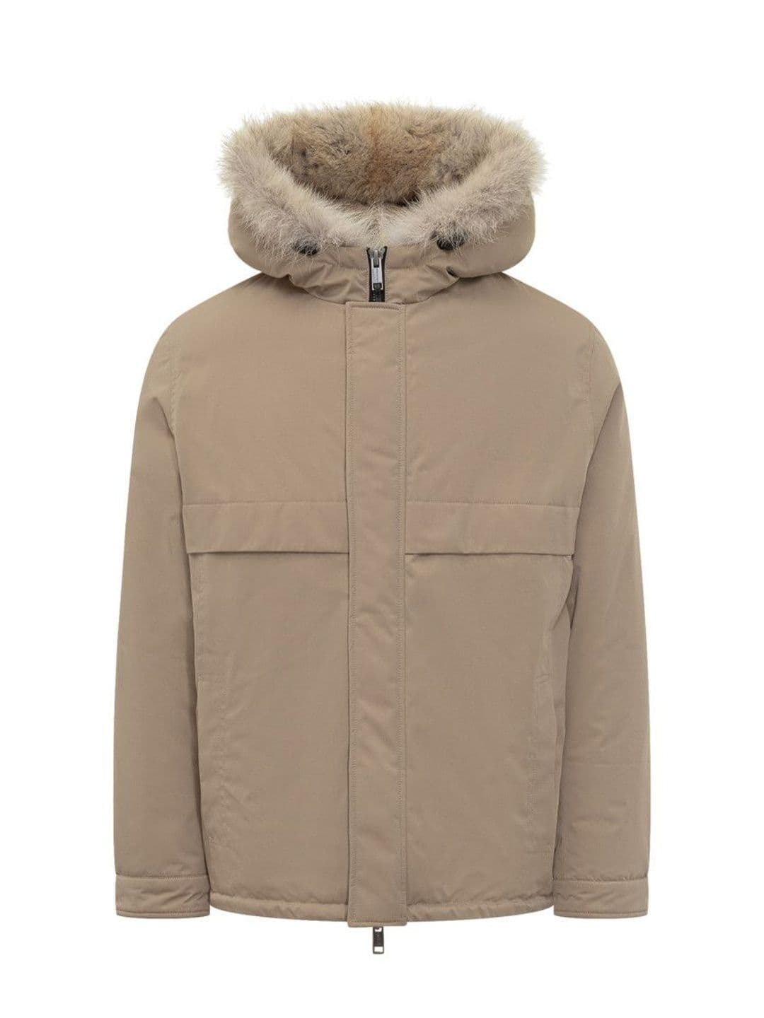 Yves Salomon Beige Solid Hood Jacket - view 1