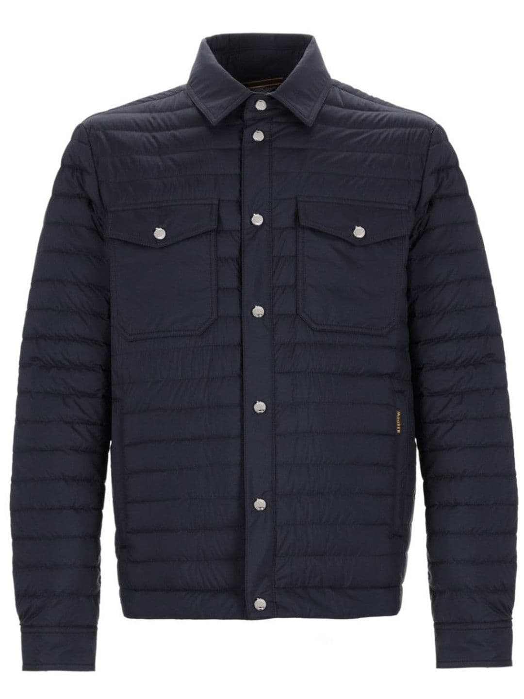 Moorer Dark Blue Quilted Shirt Collar Jacket - view 1