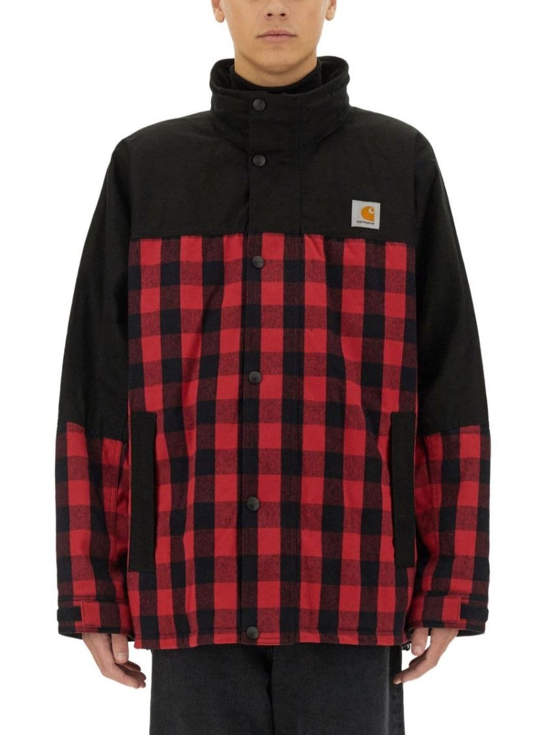 Junya Watanabe Black Plaid Mock Collar Jacket - view 1