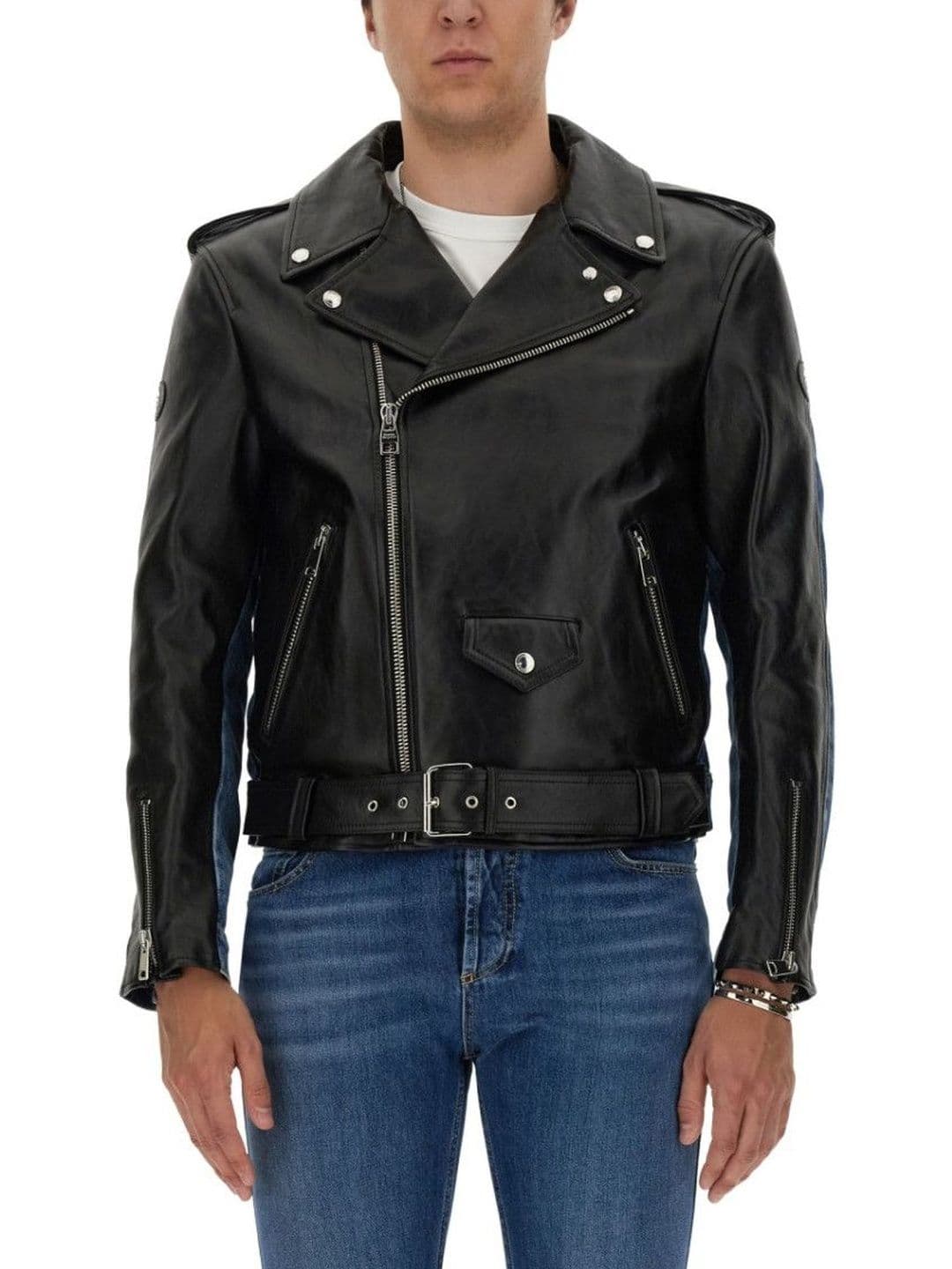 Alexander McQueen Black Solid Biker Jackets - view 1