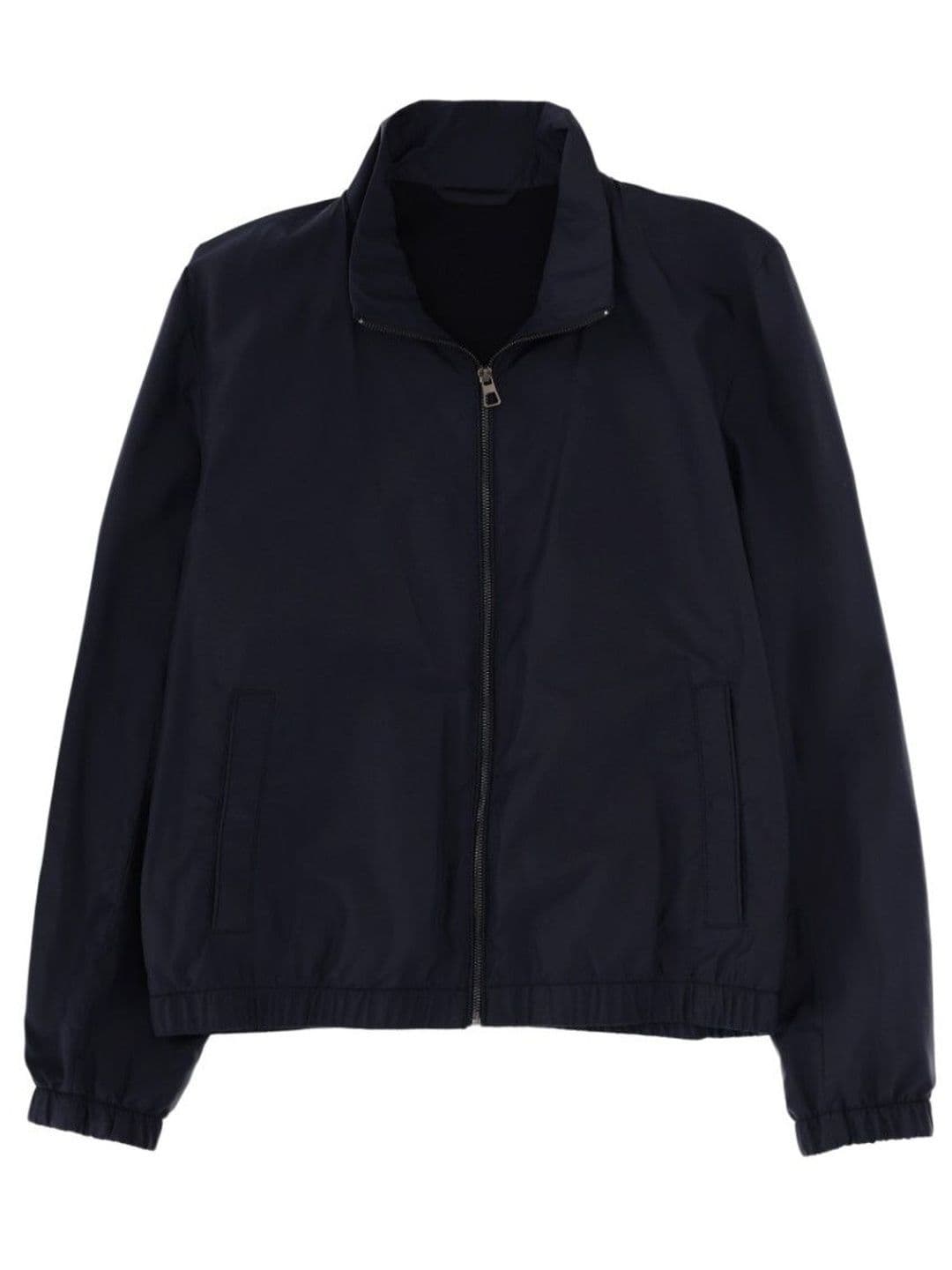 Hugo Boss Dark Blue Solid Mock Collar Jacket - view 1