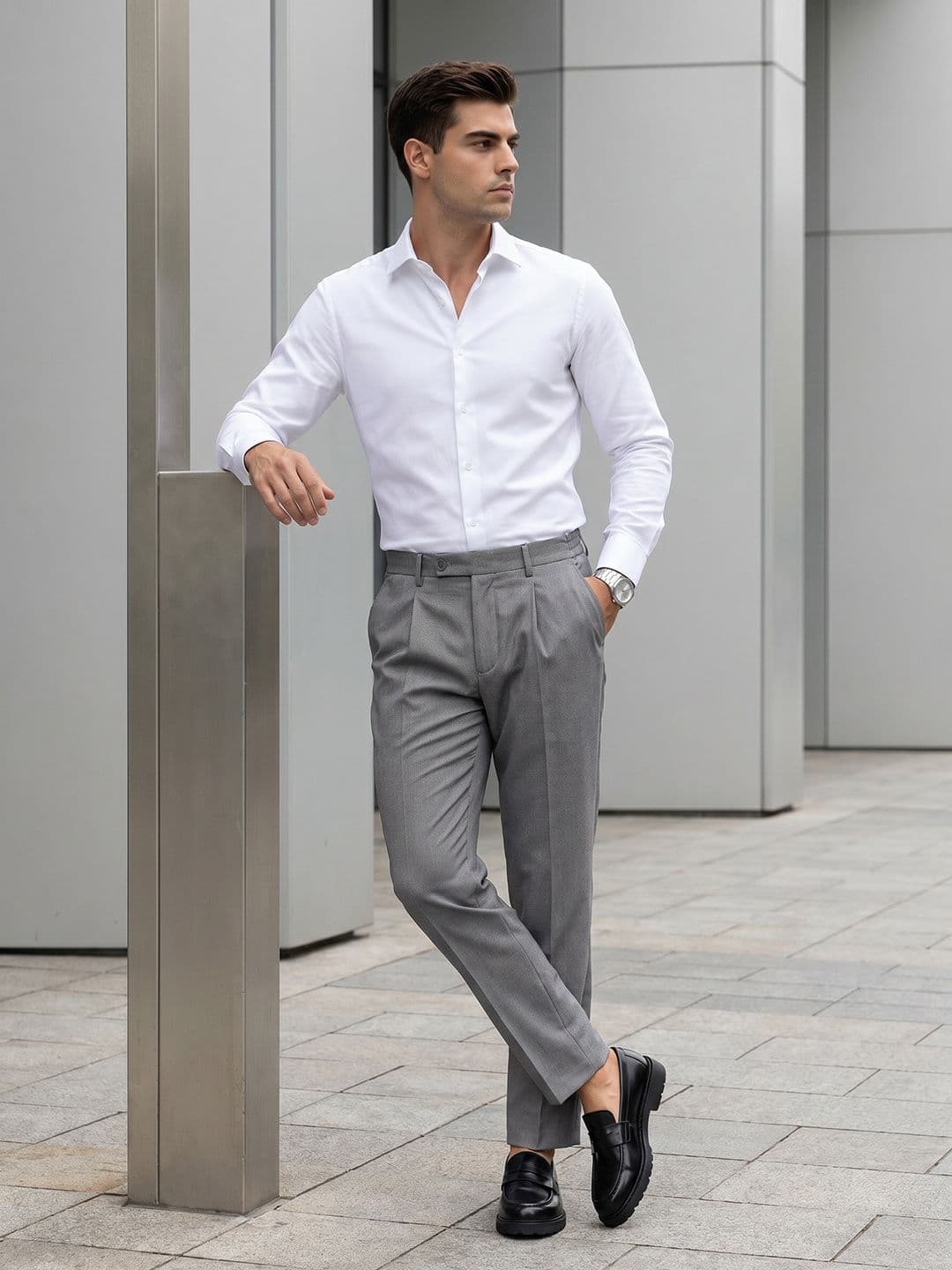 INVICTUS Men Pleated Formal Trousers - view 1