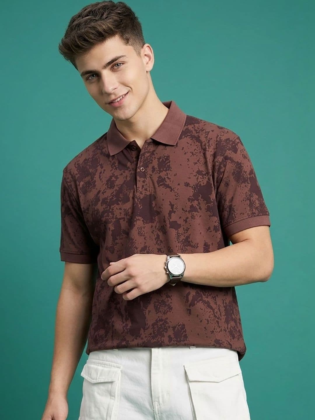 Moda Rapido Men Printed Polo Collar T-shirt - view 1