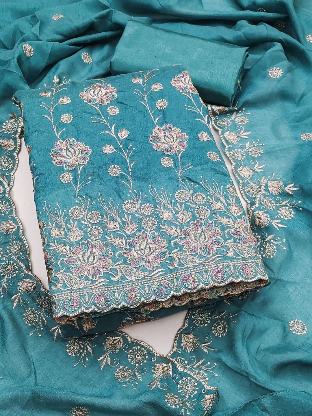 KALINI Embroidered Unstitched Dress Material - view 1