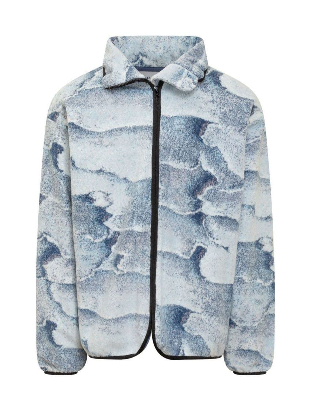 Bonsai Men Light Blue Abstract Shirt Collar Jacket - view 1