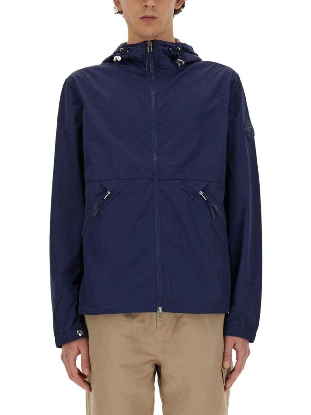 Woolrich Blue Solid Hood Jacket - view 1