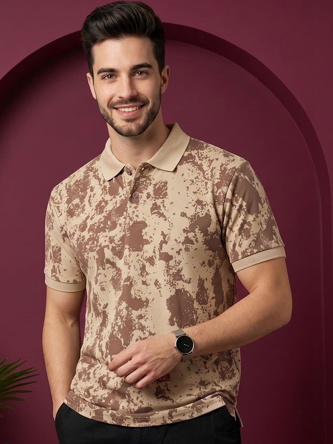 Moda Rapido Men Camouflage Printed Polo Collar T-shirt - view 1