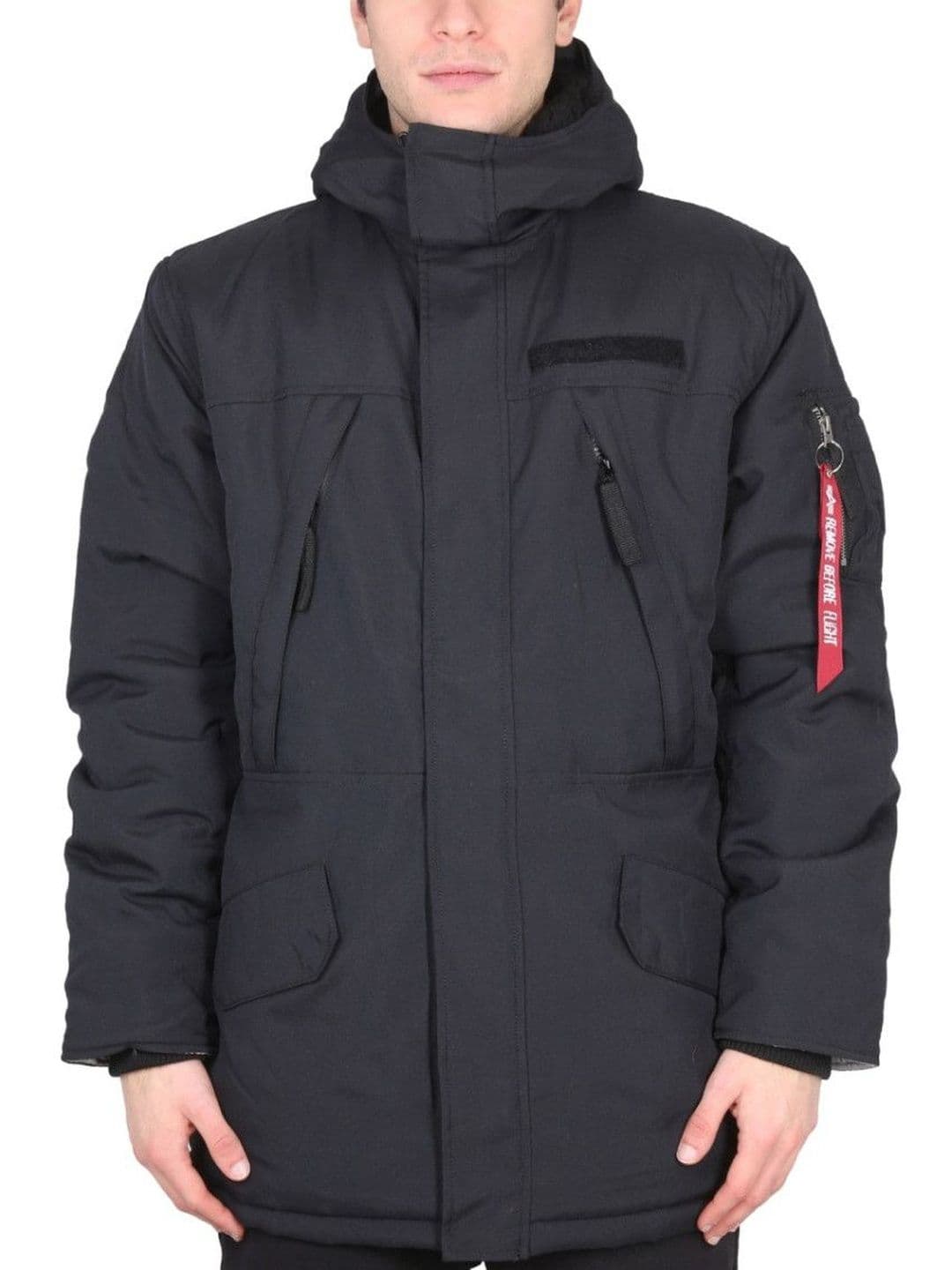 ALPHA INDUSTRIES Black Solid Hood Jackets - view 1