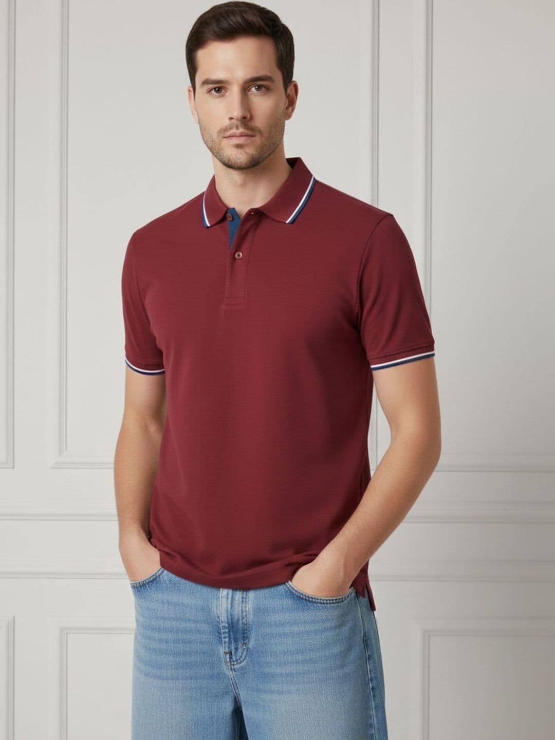 MOUNTAIN COLOURS Men Polo Collar T-shirt - view 1
