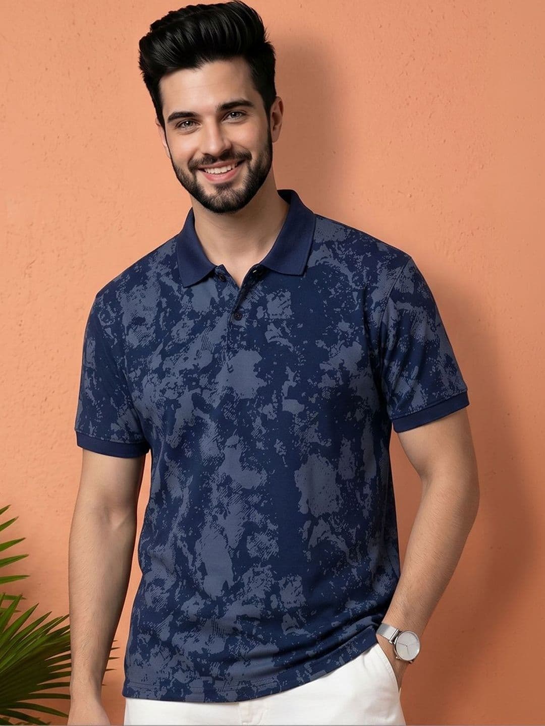 Moda Rapido Men Printed Polo Collar T-shirt - view 1