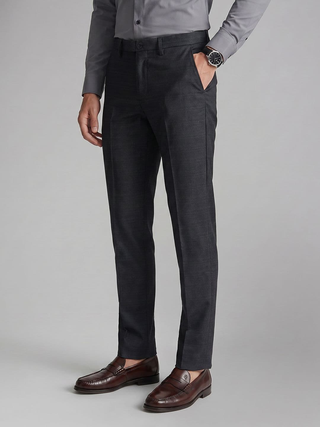 Allen Solly Men Checked Slim Fit Formal Trousers - view 1