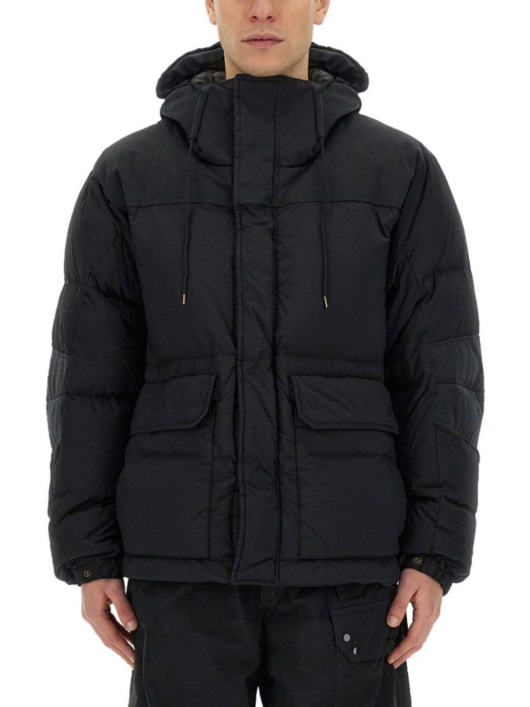 Ten C Black Quilted Hood Jacket - view 1