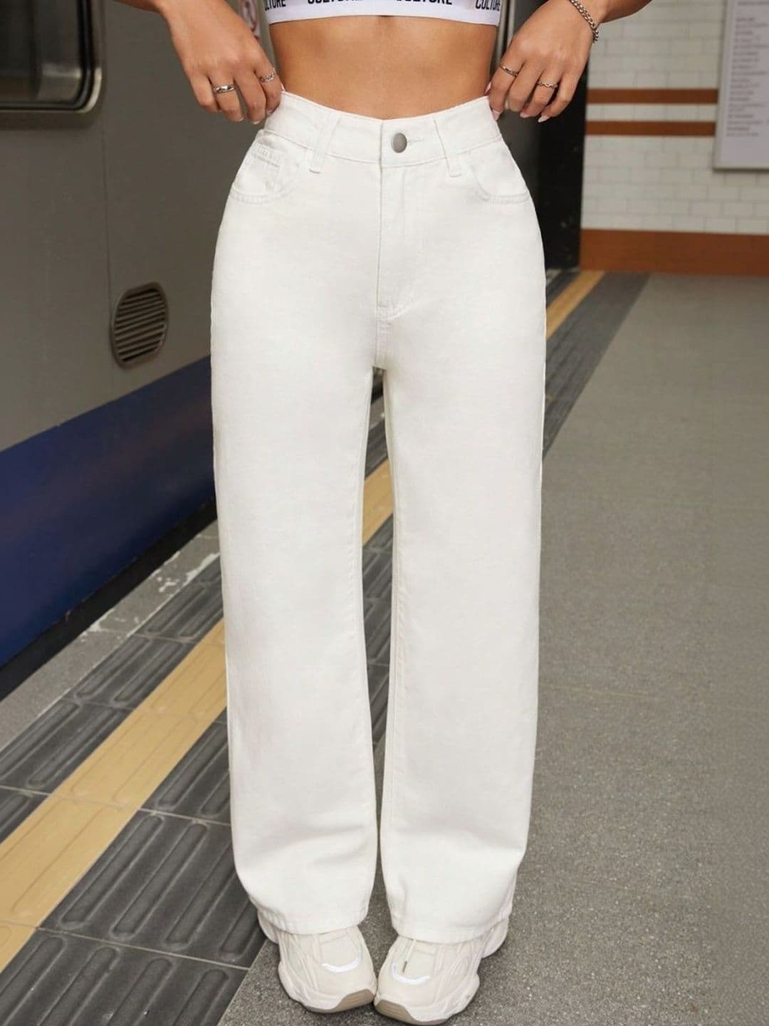 YMT Women Jean Wide Leg Mid-Rise Jeans - view 1