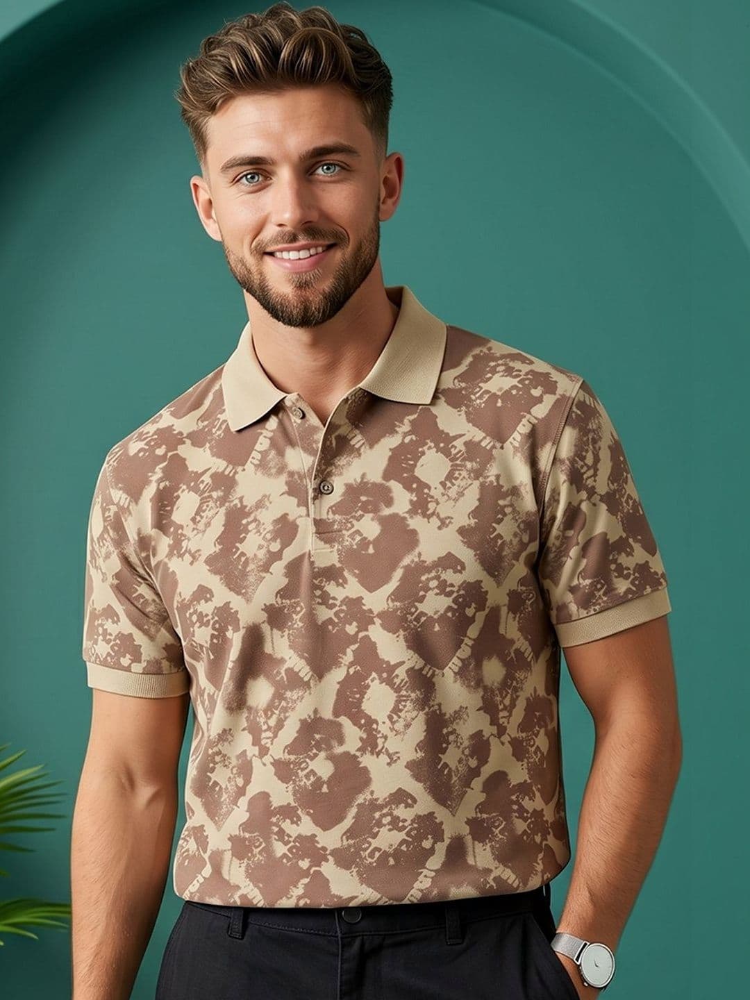Moda Rapido Men Printed Polo Collar T-shirt - view 1