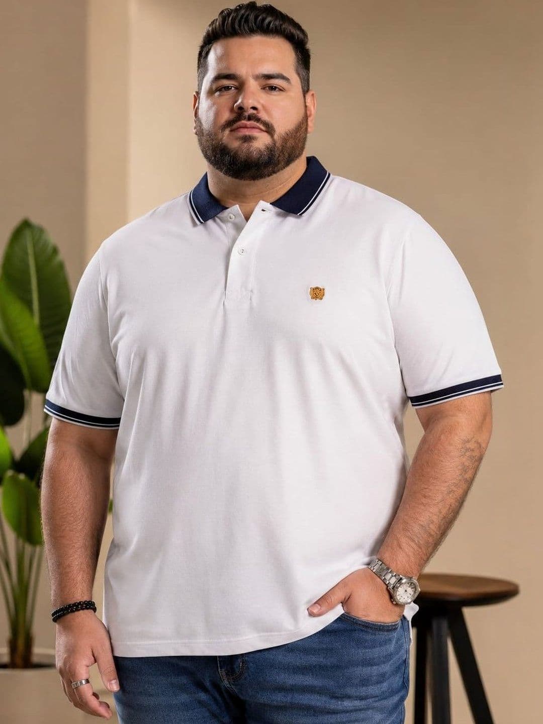 AUSTIVO Men Brand Logo Polo Collar T-shirt - view 1