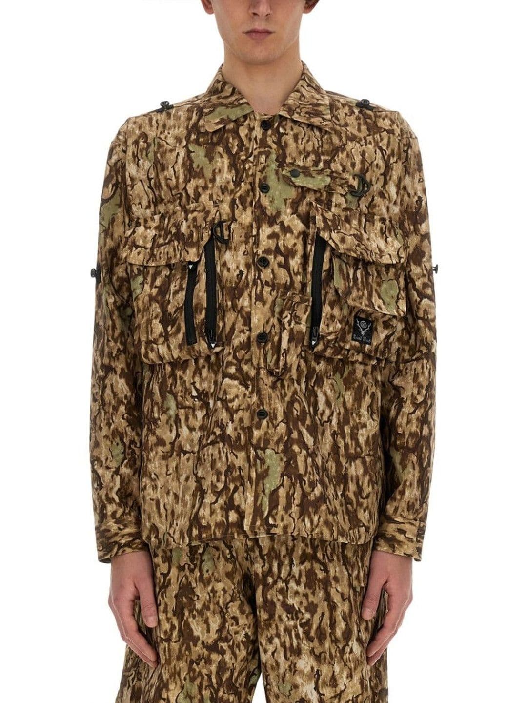 South2 West8 Multicolor Camo Shirt Collar Jacket - view 1