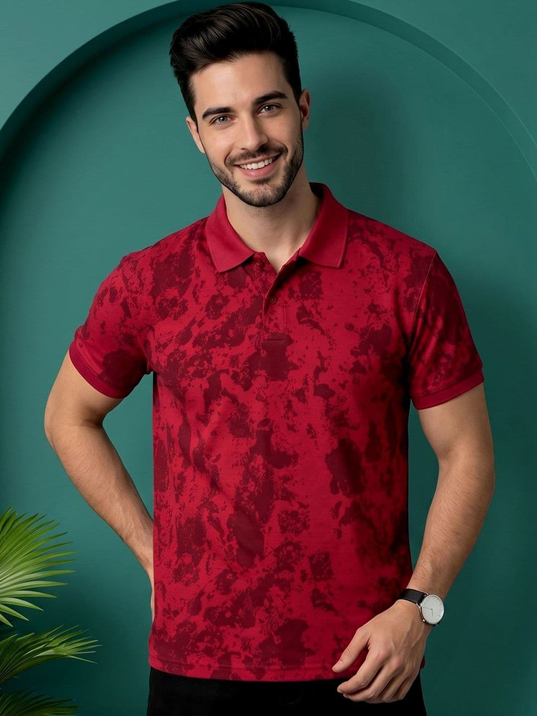 Moda Rapido Men Printed Polo Collar T-shirt - view 1