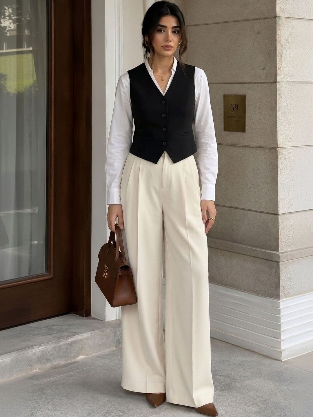 THE CLASSIC TOGS V-Neck Woven Formal Waistcoat - view 1