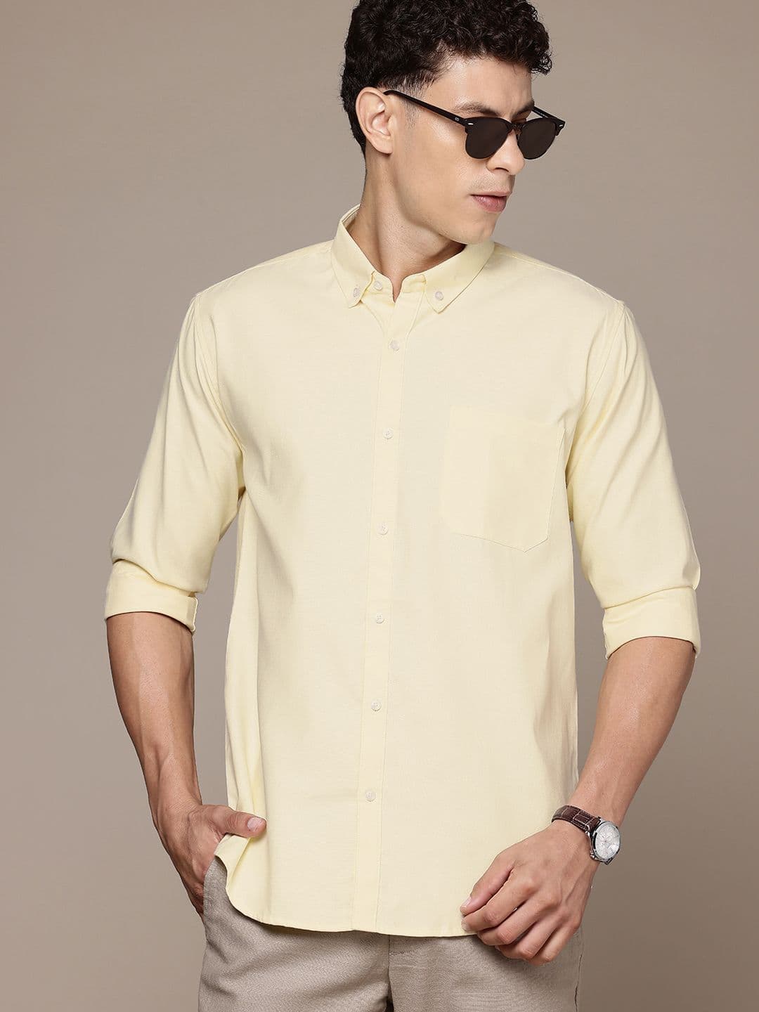 DIVISIVE Button-Down Collar Slim Fit Casual Shirt - view 1