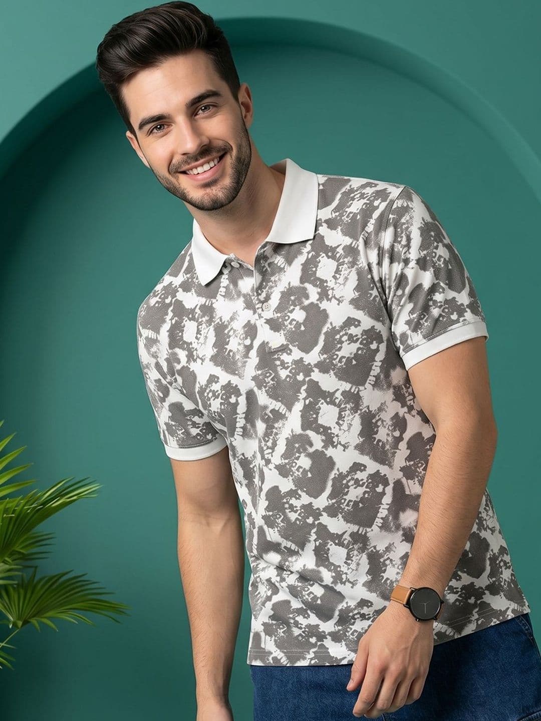 Moda Rapido Men Printed Polo Collar T-shirt - view 1